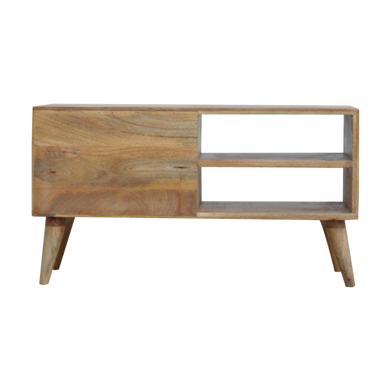 in447 sleek white carved media unit