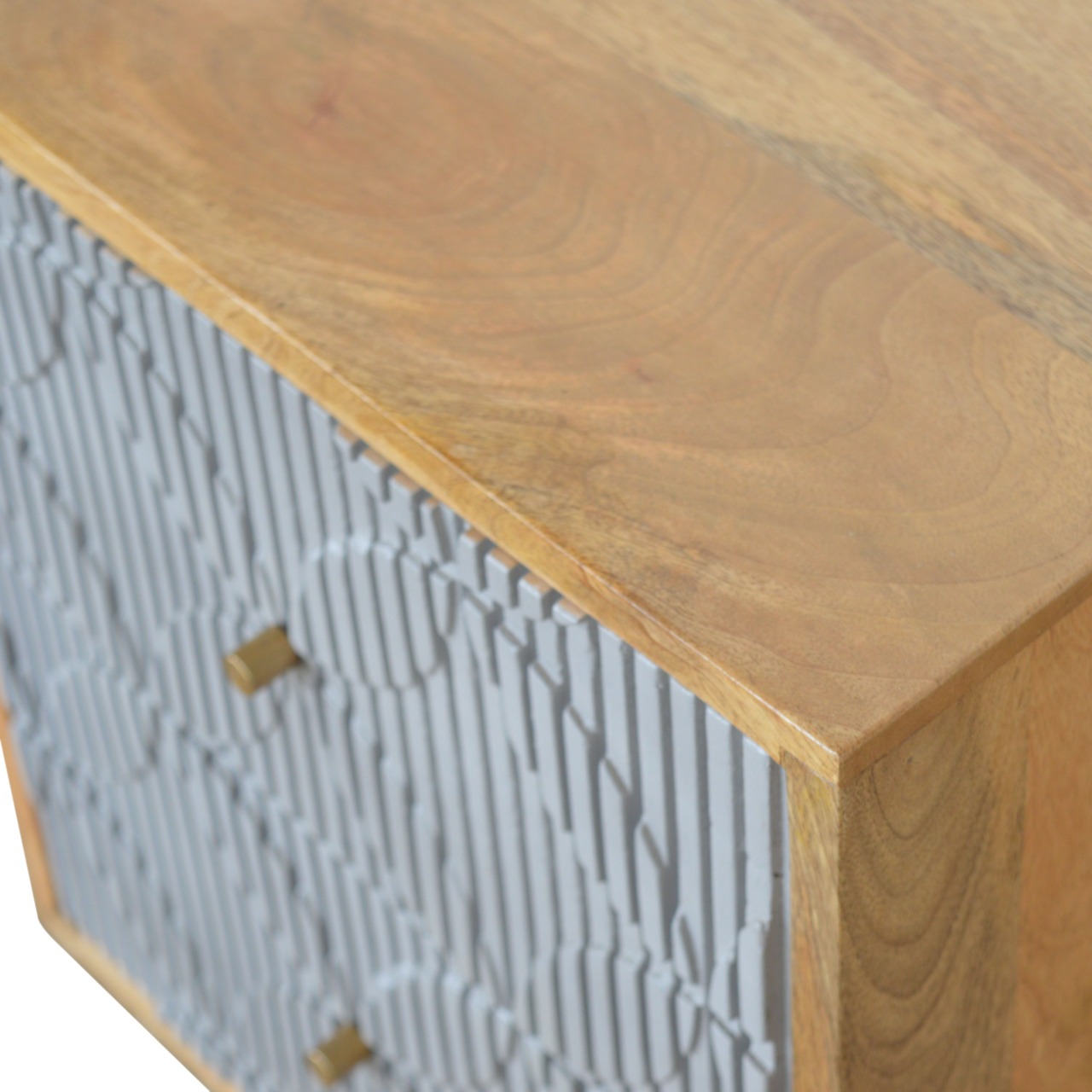 in919 geometric carved bedside