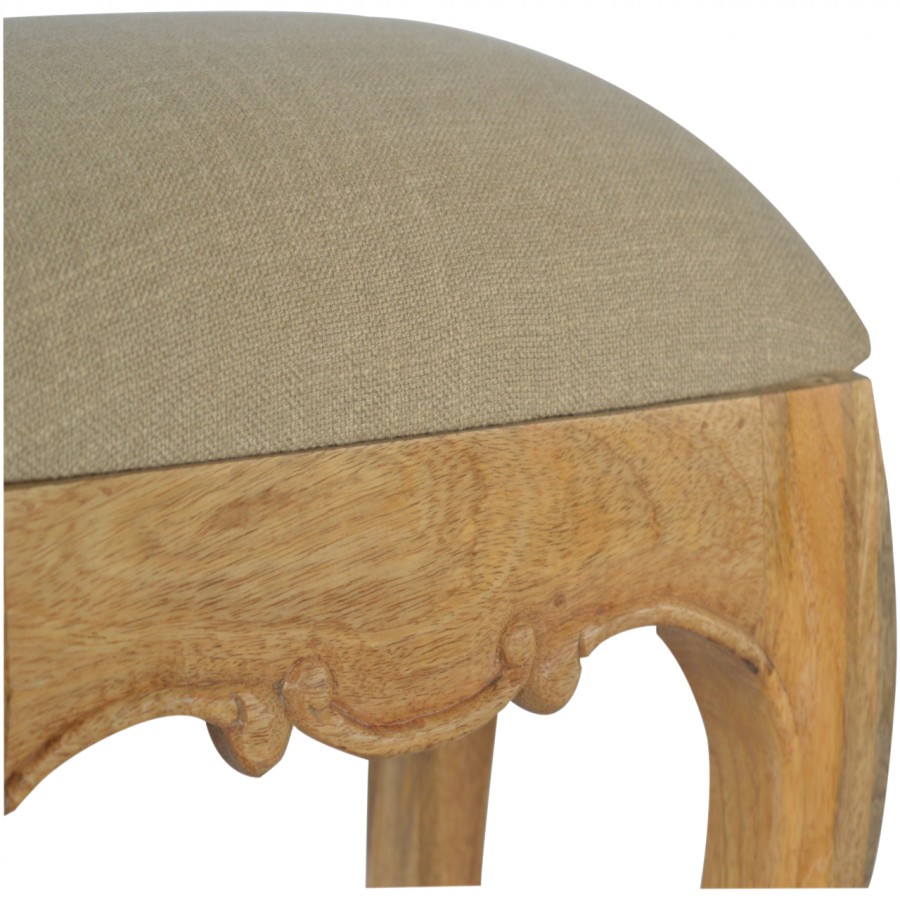 in006 chantilly stool with mud linen seatpad