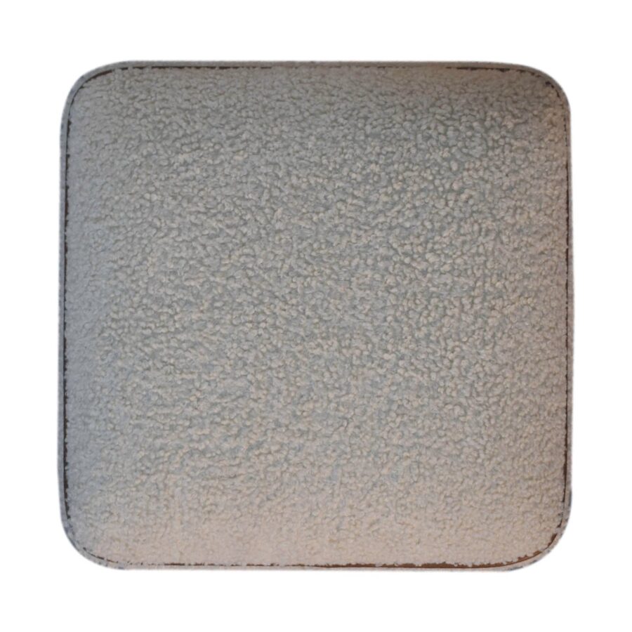 in3500 boucle cream buffalo piping footstool with ball feet