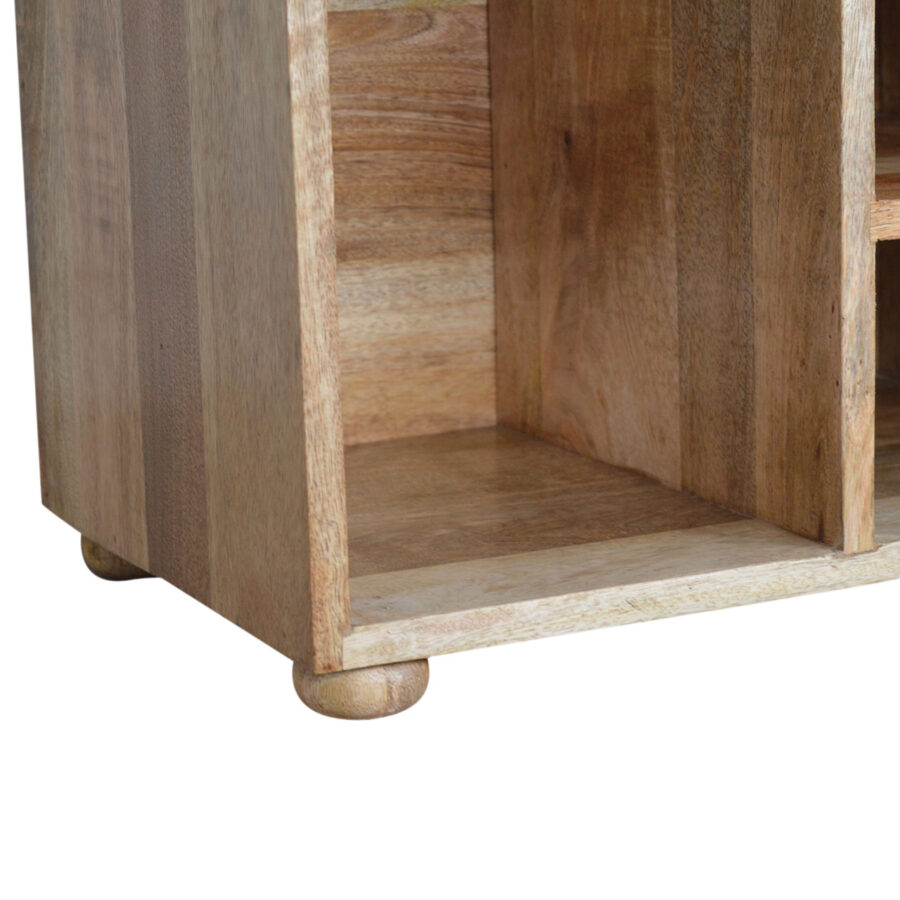 multi tweed 6 slot shoe storage bench