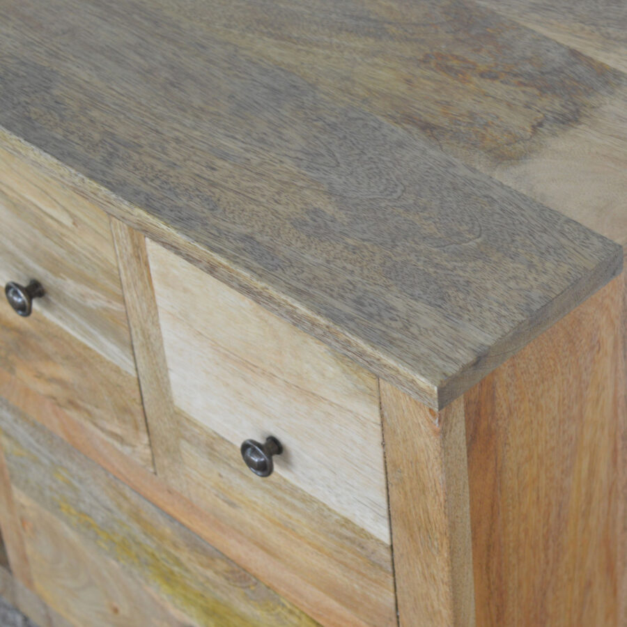 country style media unit with 3 drawers