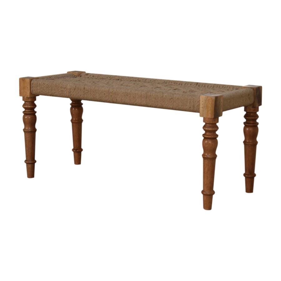 in1233 fabric turned leg bench
