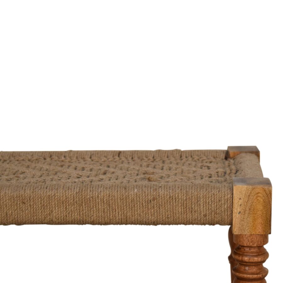 in1233 fabric turned leg bench