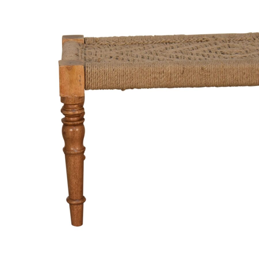 in1233 fabric turned leg bench