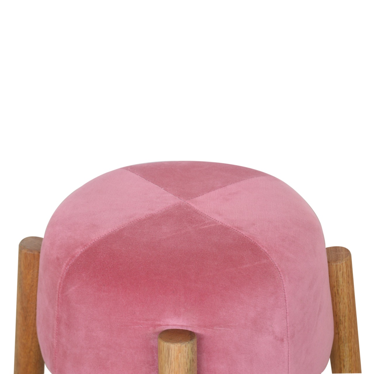 in1311 pink velvet cone footstool