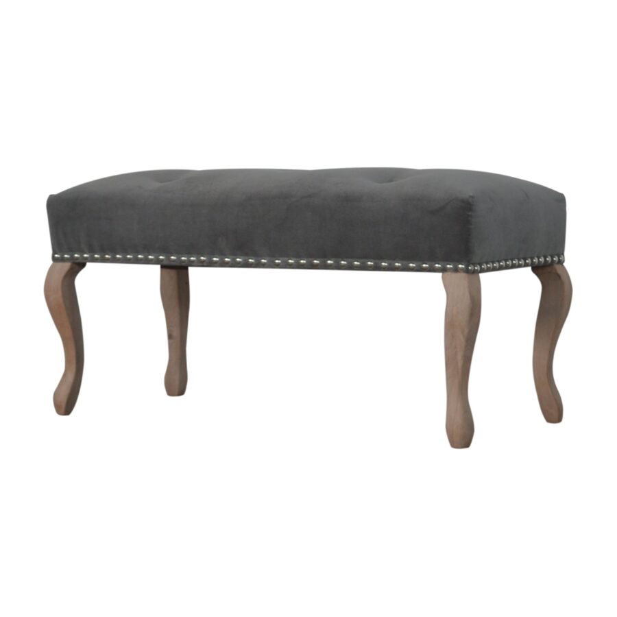 in1388 french style grey velvet bench
