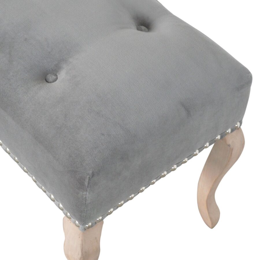 in1388 french style grey velvet bench