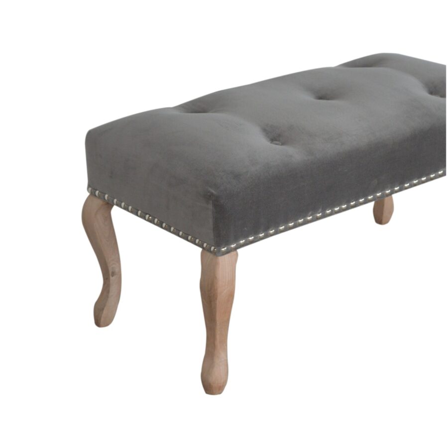 in1388 french style grey velvet bench