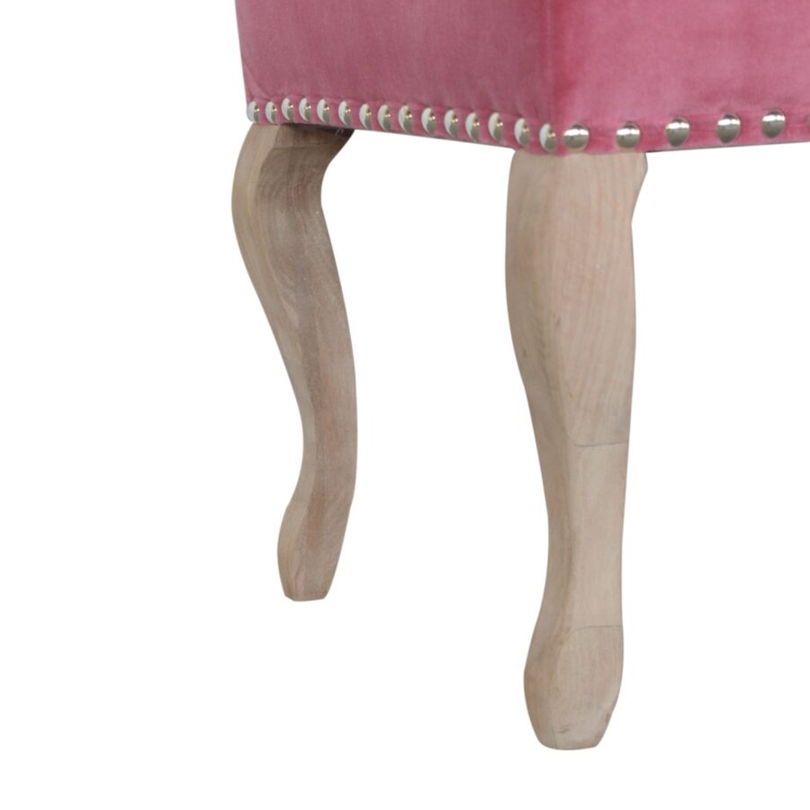 in1389 french style pink velvet bench