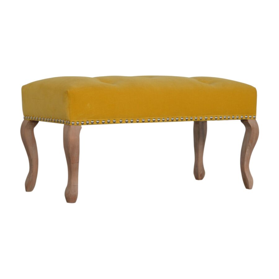 in1390 french style mustard velvet bench
