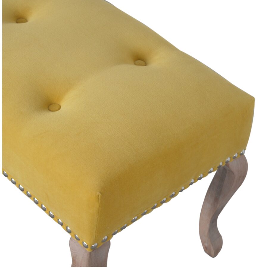 in1390 french style mustard velvet bench