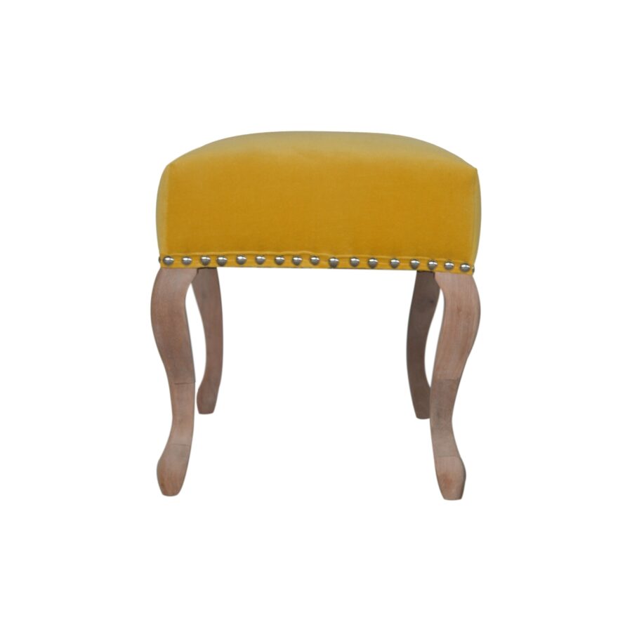 in1390 french style mustard velvet bench