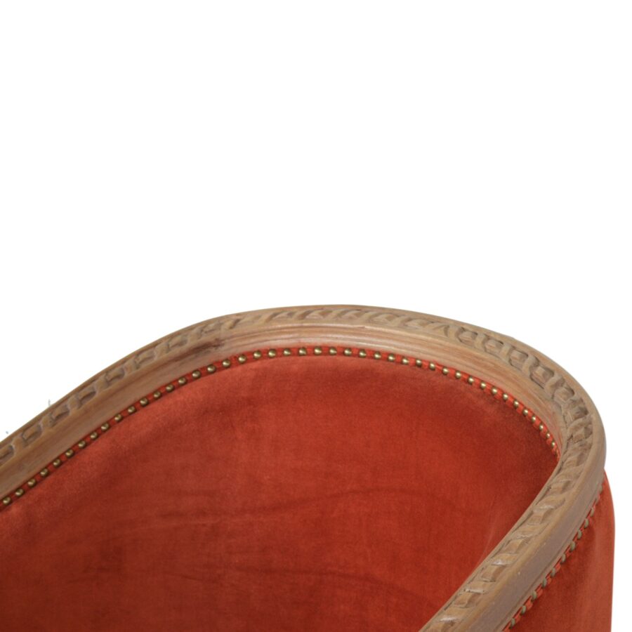 in1401 rust velvet occasional chair