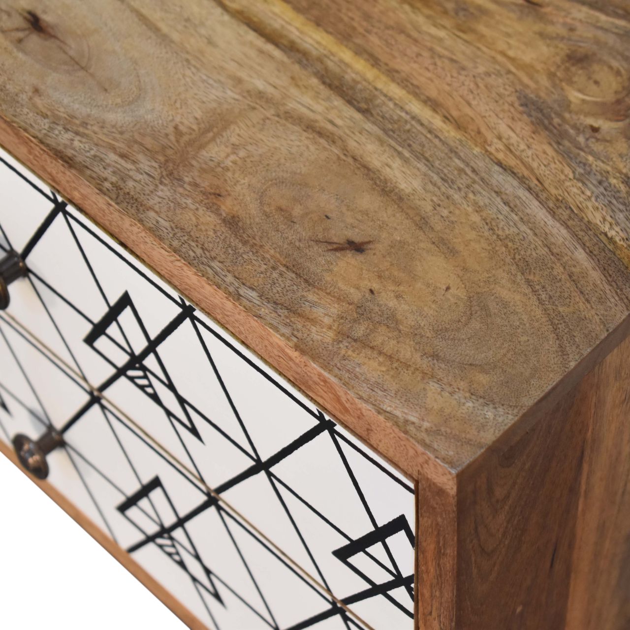 in1553 triangular printed bedside