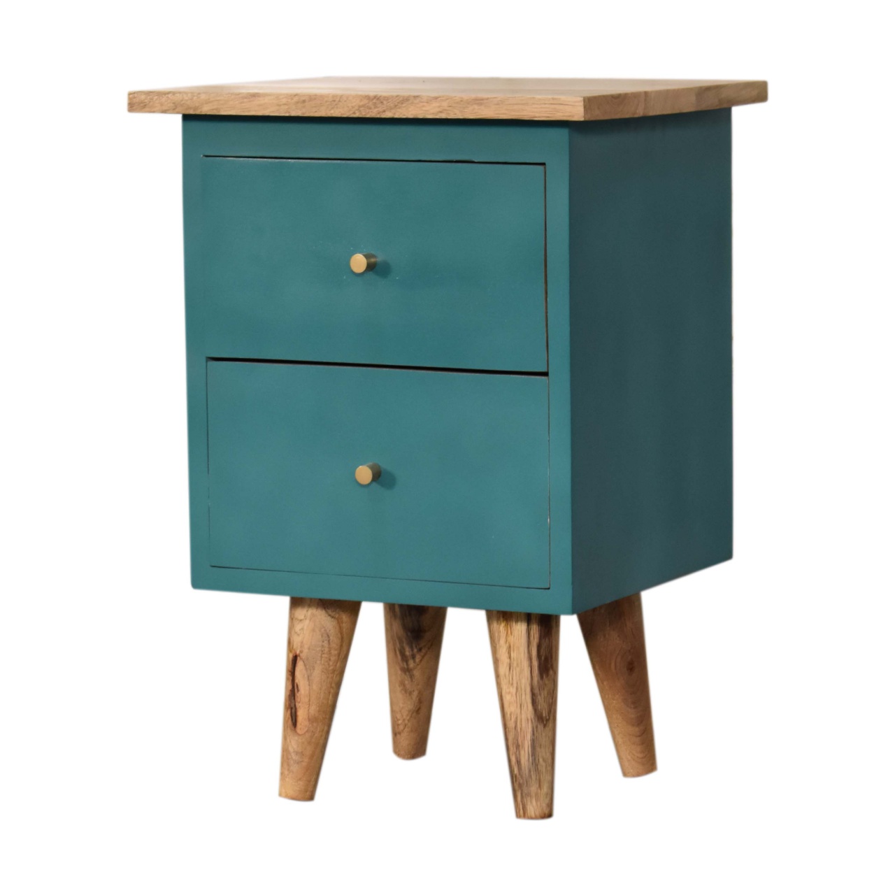 in1638 teal hand painted bedside