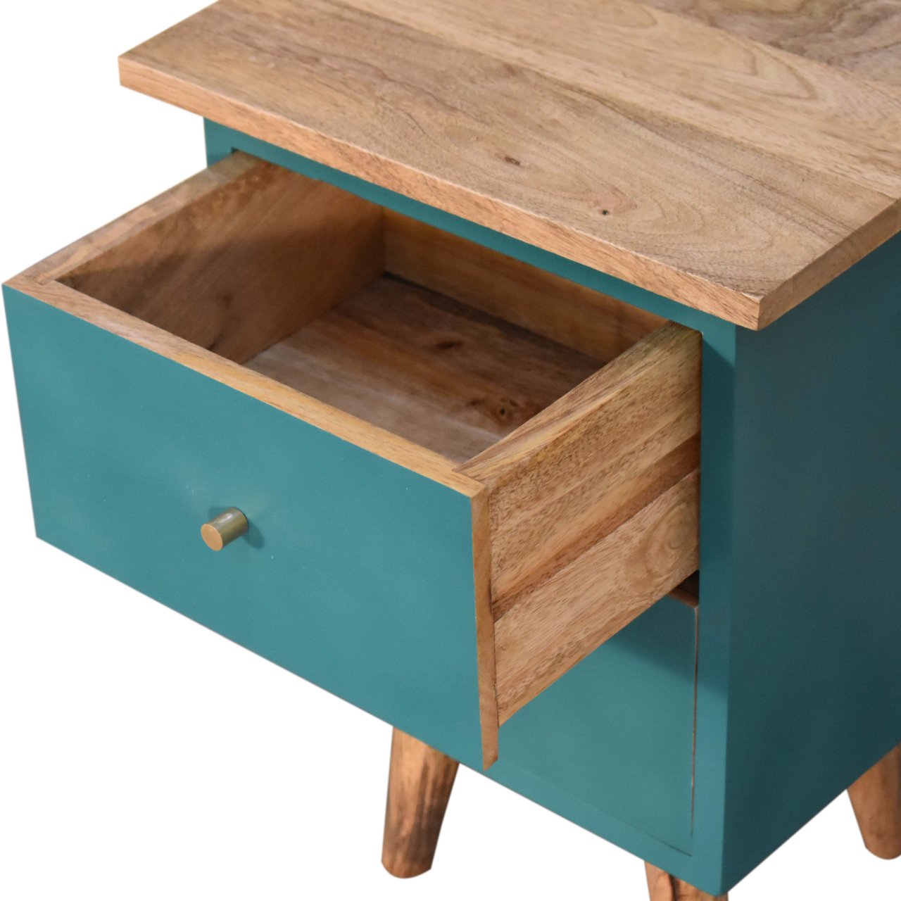 in1638 teal hand painted bedside