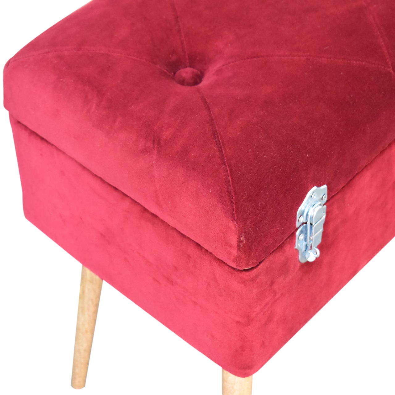 in1672 wine velvet nordic style storage bench