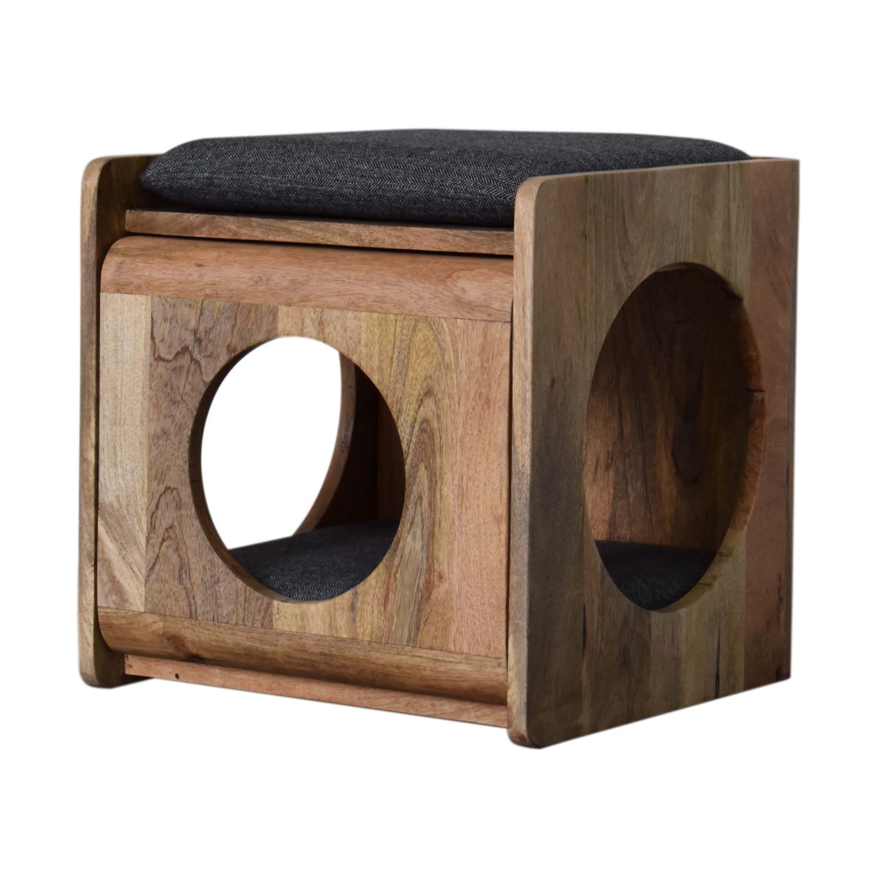 in1701 round cut out pet bed with seat pad