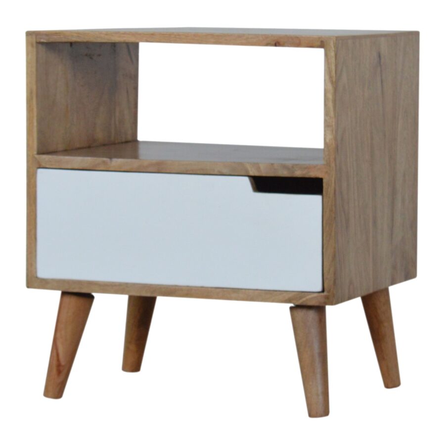 in726 open slot white painted bedside