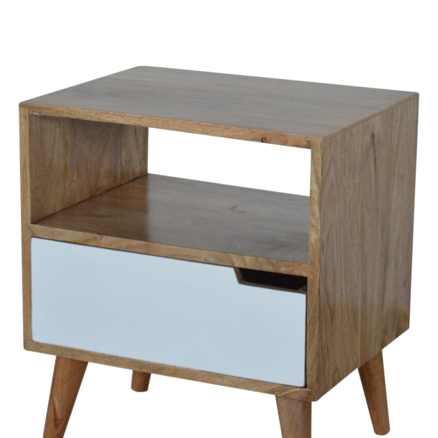 in726 open slot white painted bedside