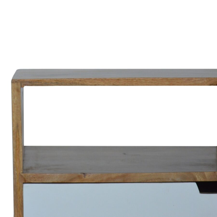 in726 open slot white painted bedside