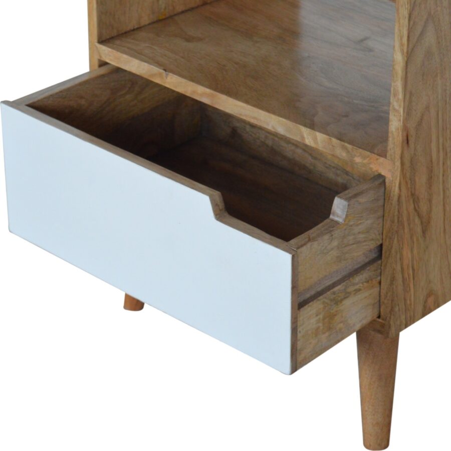in726 open slot white painted bedside