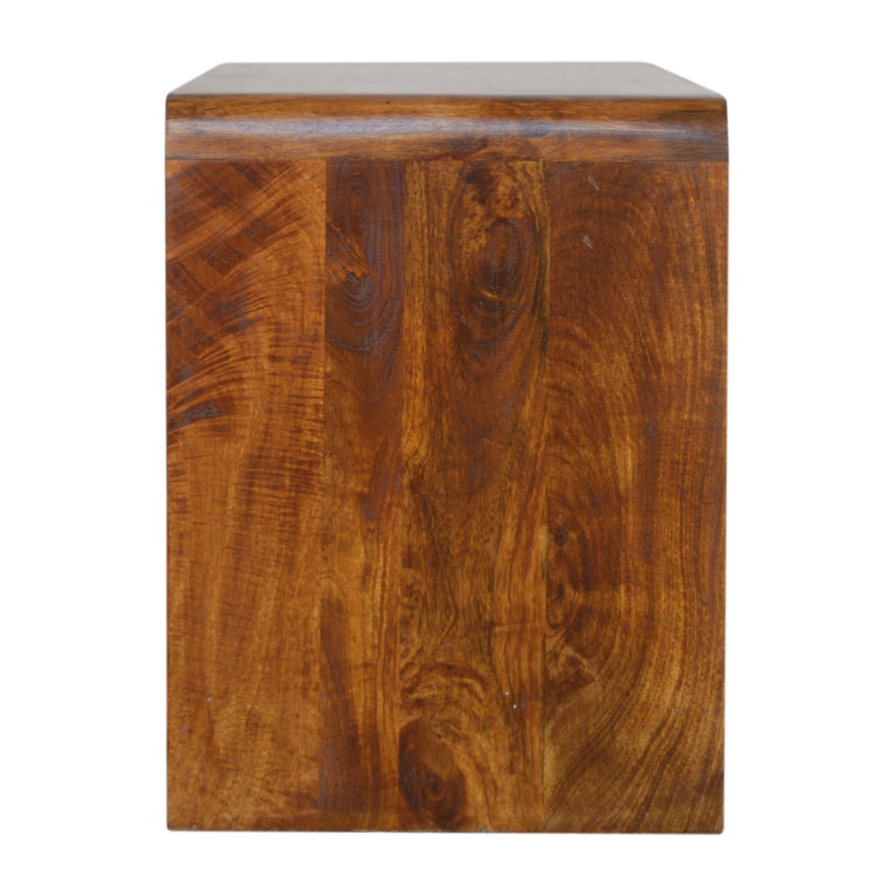 chestnut glass shelf media unit