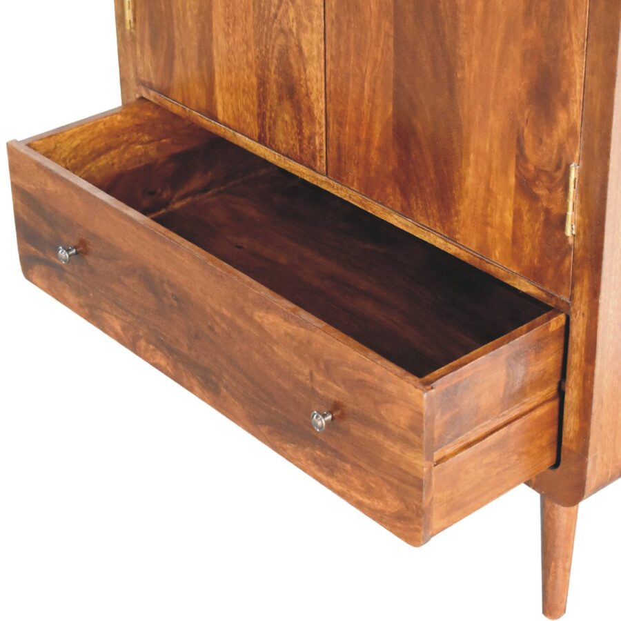 in3589 curved chestnut wardrobe