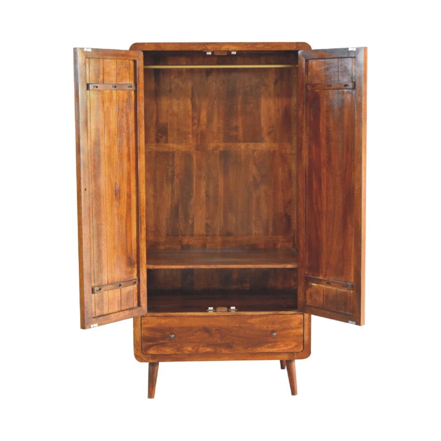 in3589 curved chestnut wardrobe