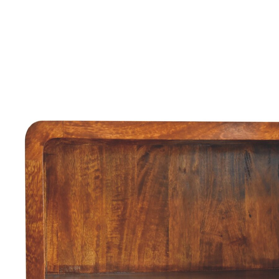 in3590 curved chestnut bookcase