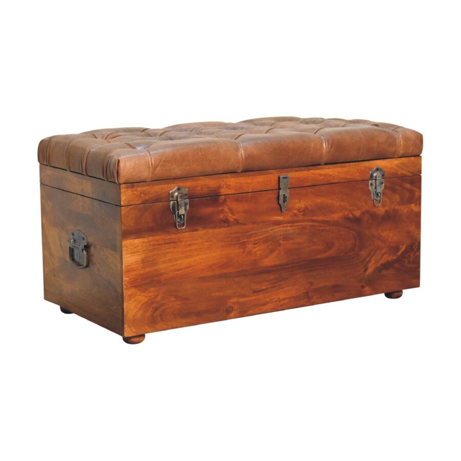 in3576 buffalo hide chestnut storage trunk