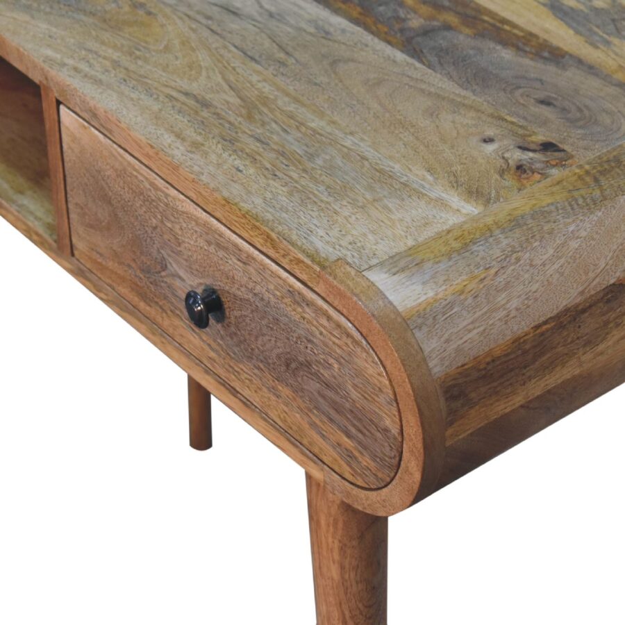 Retro wooden coffee table with drawer.