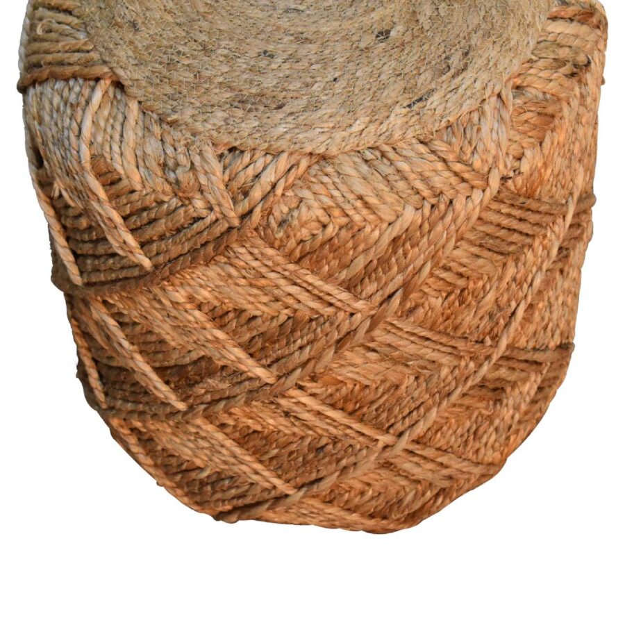 Close-up of woven sisal basket texture.