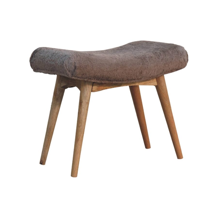 Wooden stool with cushion isolated on white background.