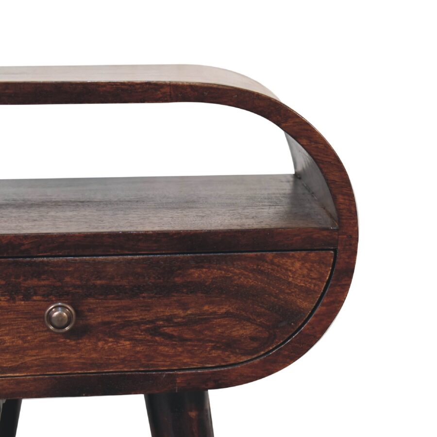 Vintage wooden side table with drawer.