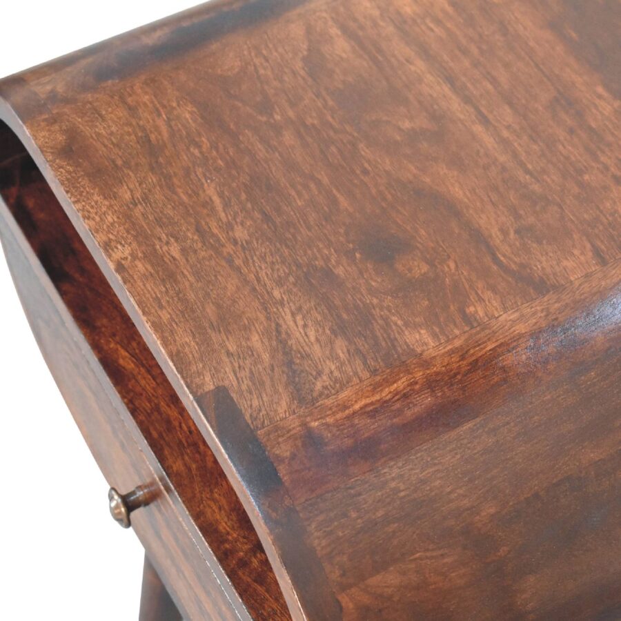 Wooden table close-up with grain details.
