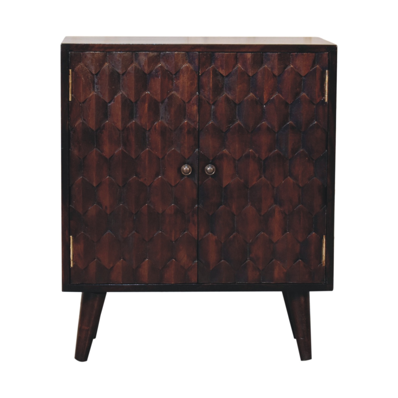 Mini Pineapple Carved Light Walnut Cabinet - Image 2