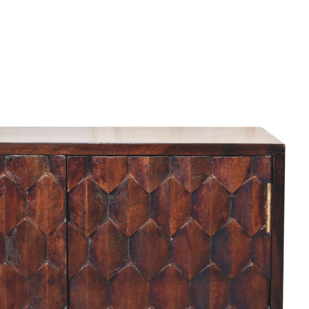 Mini Pineapple Carved Light Walnut Cabinet - Image 5