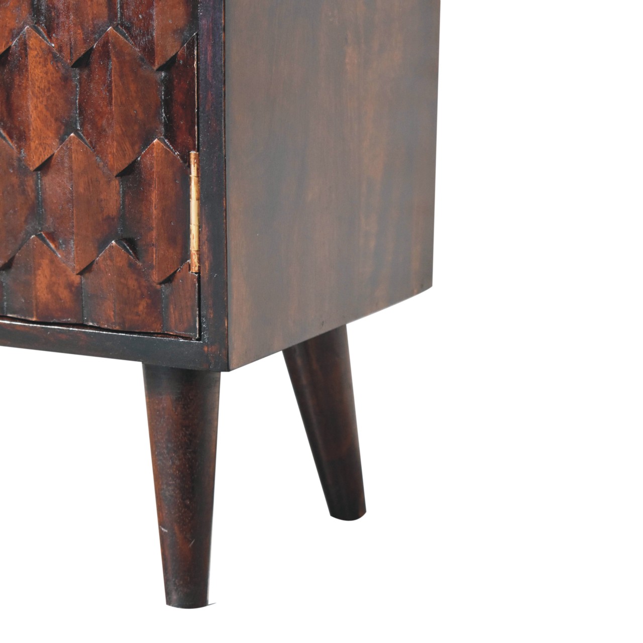 Mini Pineapple Carved Light Walnut Cabinet - Image 8