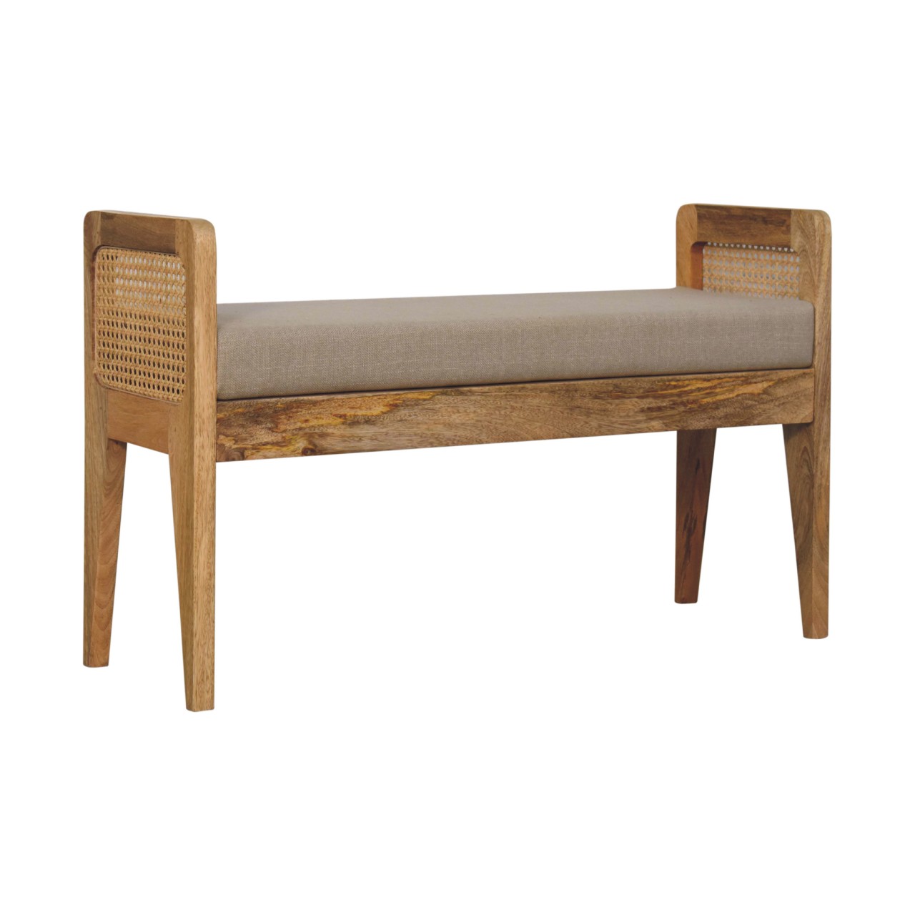 Mud Linen Rattan Bench - Image 3