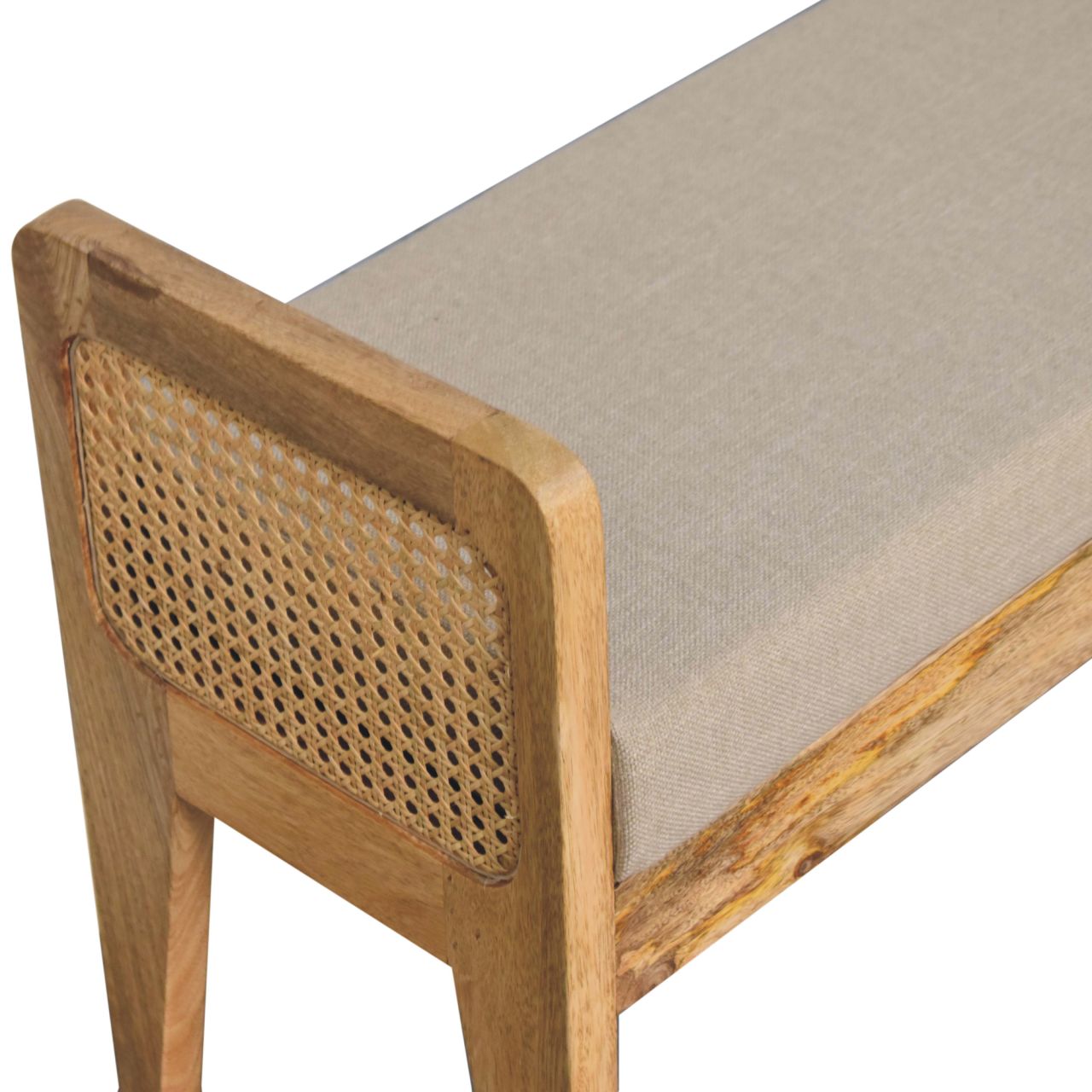 Mud Linen Rattan Bench - Image 6