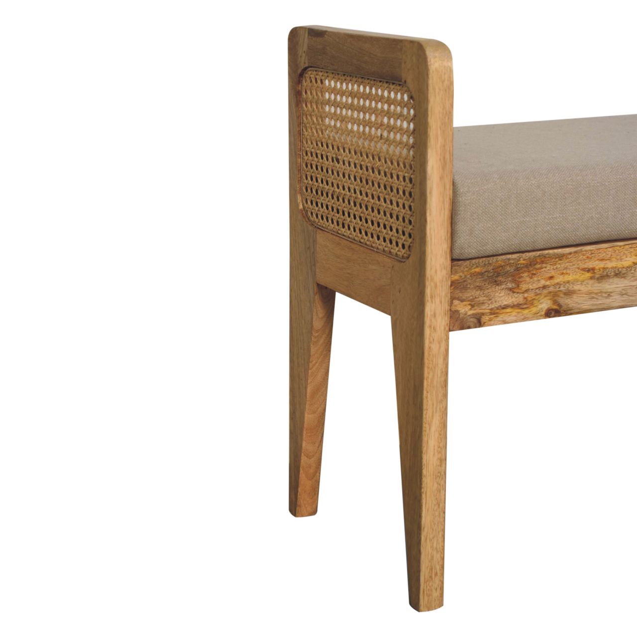 Mud Linen Rattan Bench - Image 8