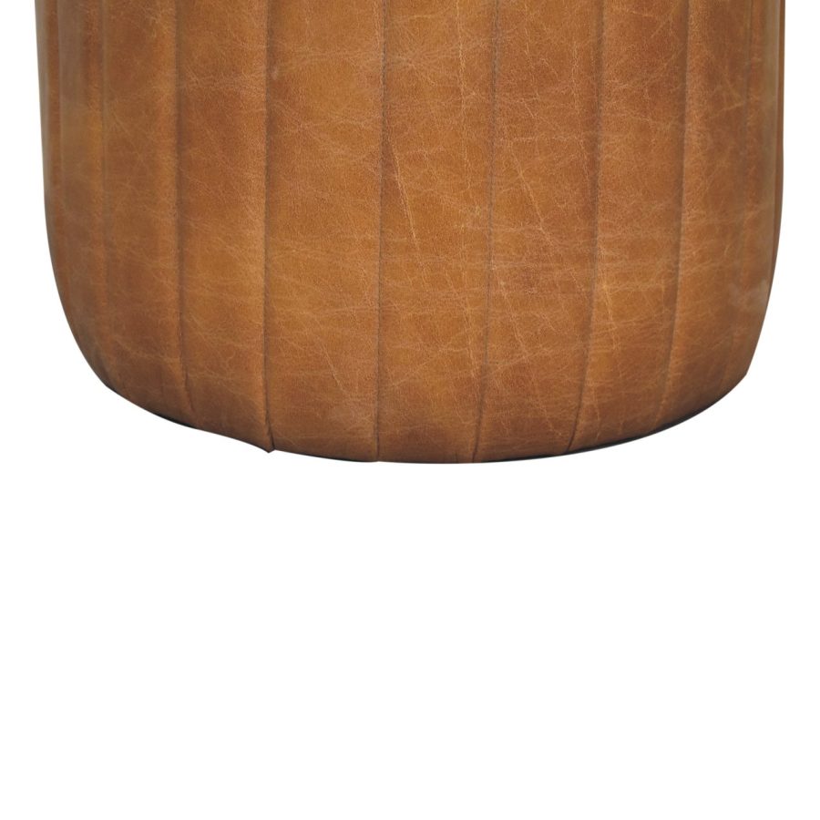 Buffalo Leather Boucle Footstool - Image 10